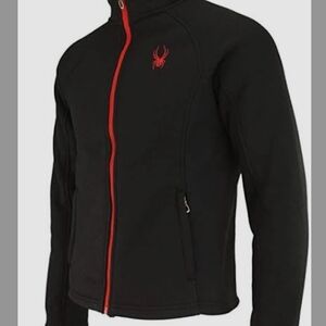 Spyder Black Jacket with Red Trim and Logo